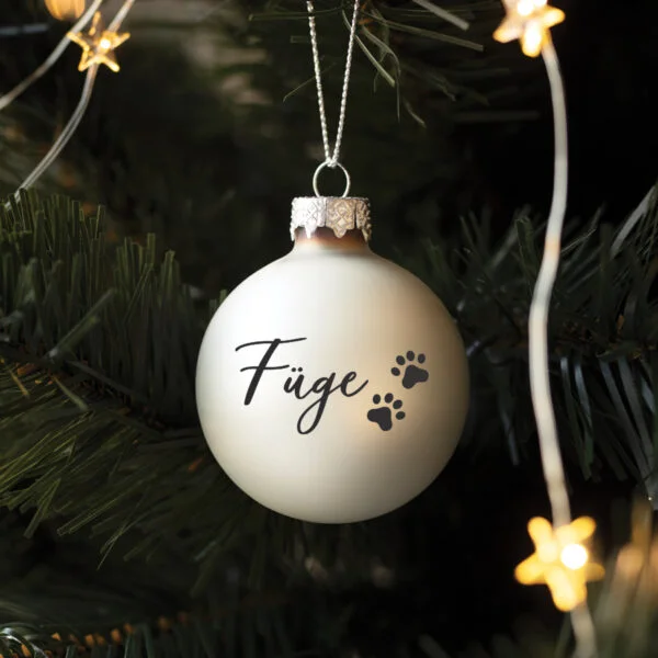 Feliratozható karácsonyi üveggömb - matt/fényes ezüst - 6 cm - Fényes