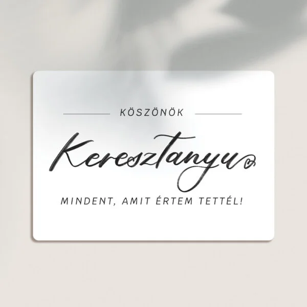 Képeslap - kalligrafikus - Keresztanyu