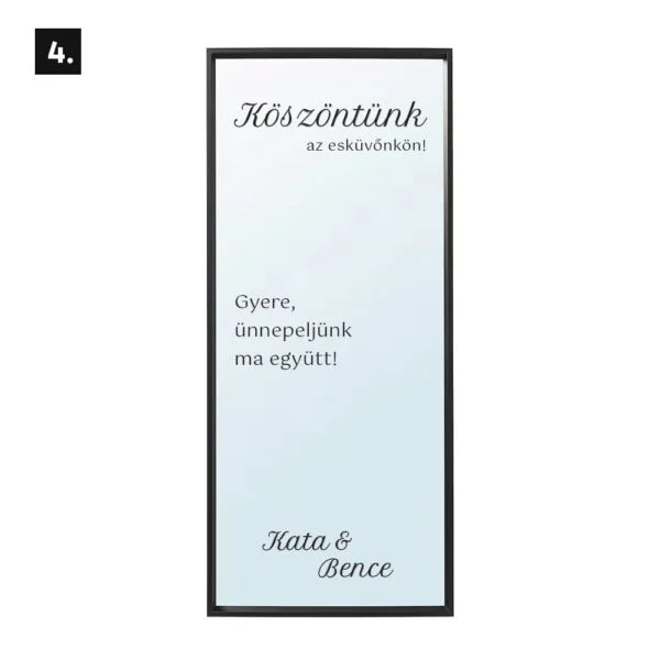 Esküvői tükör matrica/köszöntő tábla