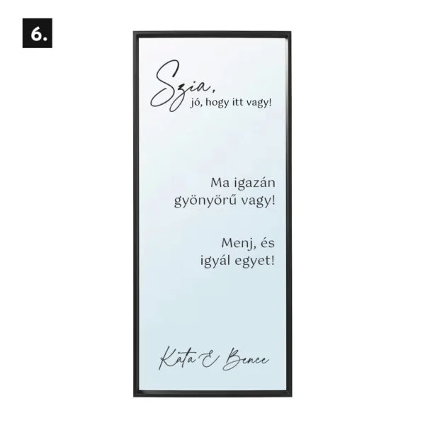 Esküvői tükör matrica/köszöntő tábla