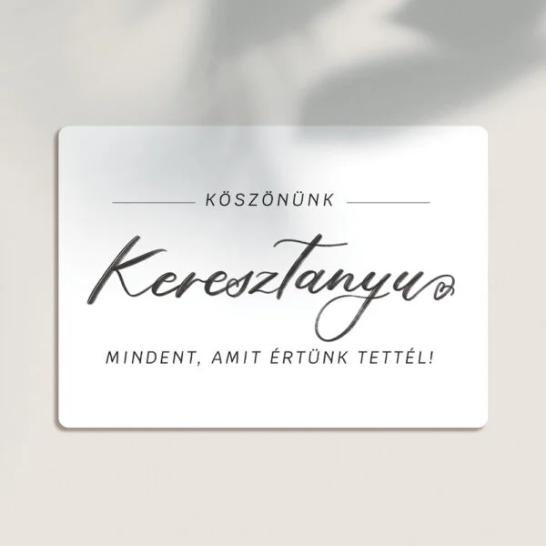Képeslap - kalligrafikus - Keresztanyu - Keresztanyu T/1 - ha testvérek adják