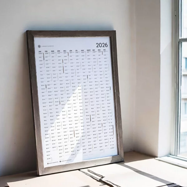 Évtervező plakátnaptár 2026 - álló/fekvő - 70 cm x 100 cm, álló